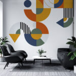מדבקות קיר צורות גיאומטריות לעיצוב חללי עבודה משרדים וחללי הבית