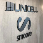 לוגו תלת מימד 3 חיתוך אותיות תלת מימד UNICELL SMOOVE