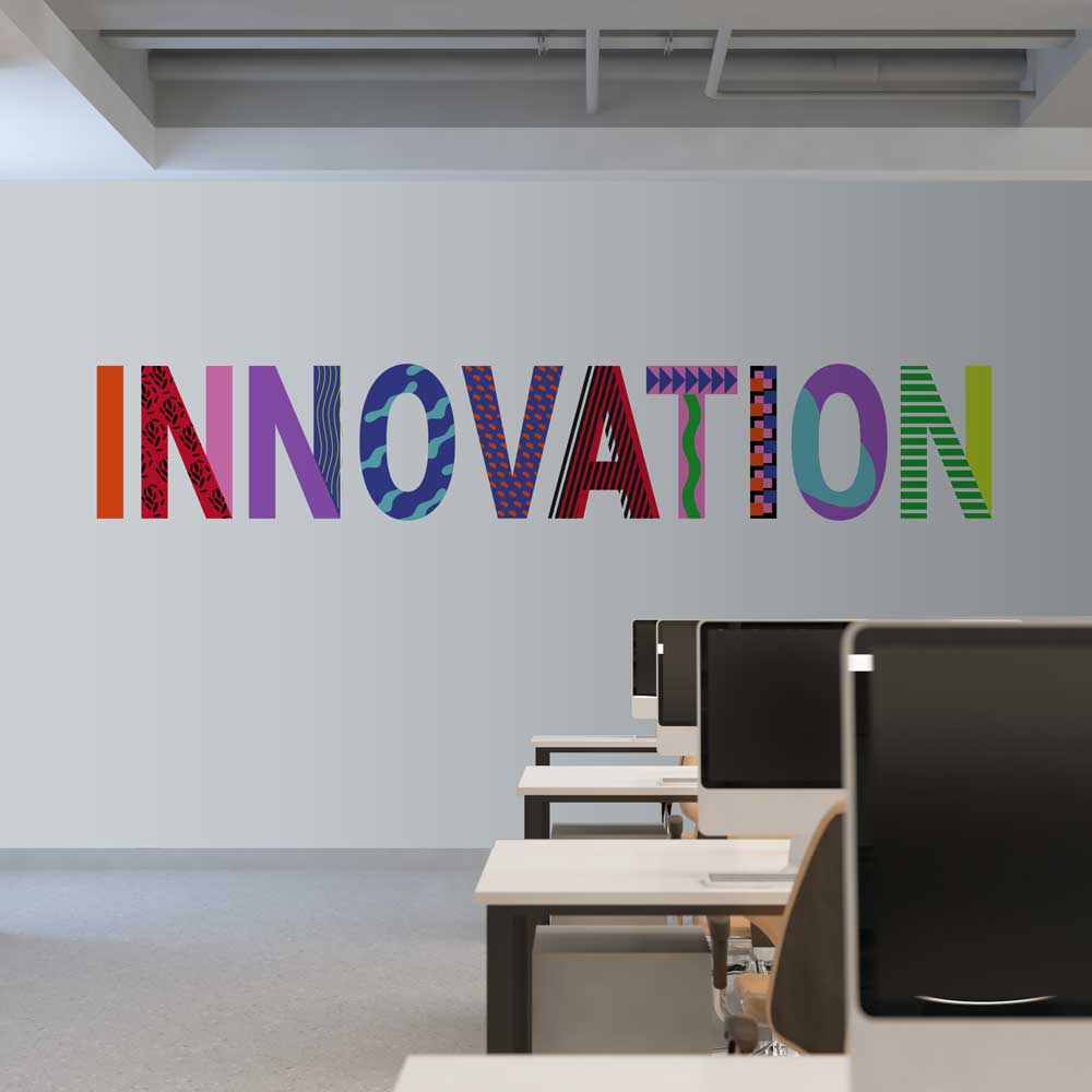 מיתוג קירות משרדים באמצעות מדבקות קיר - Innovation